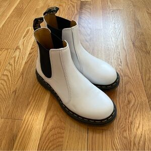 Dr. Martens white leather boots size 8